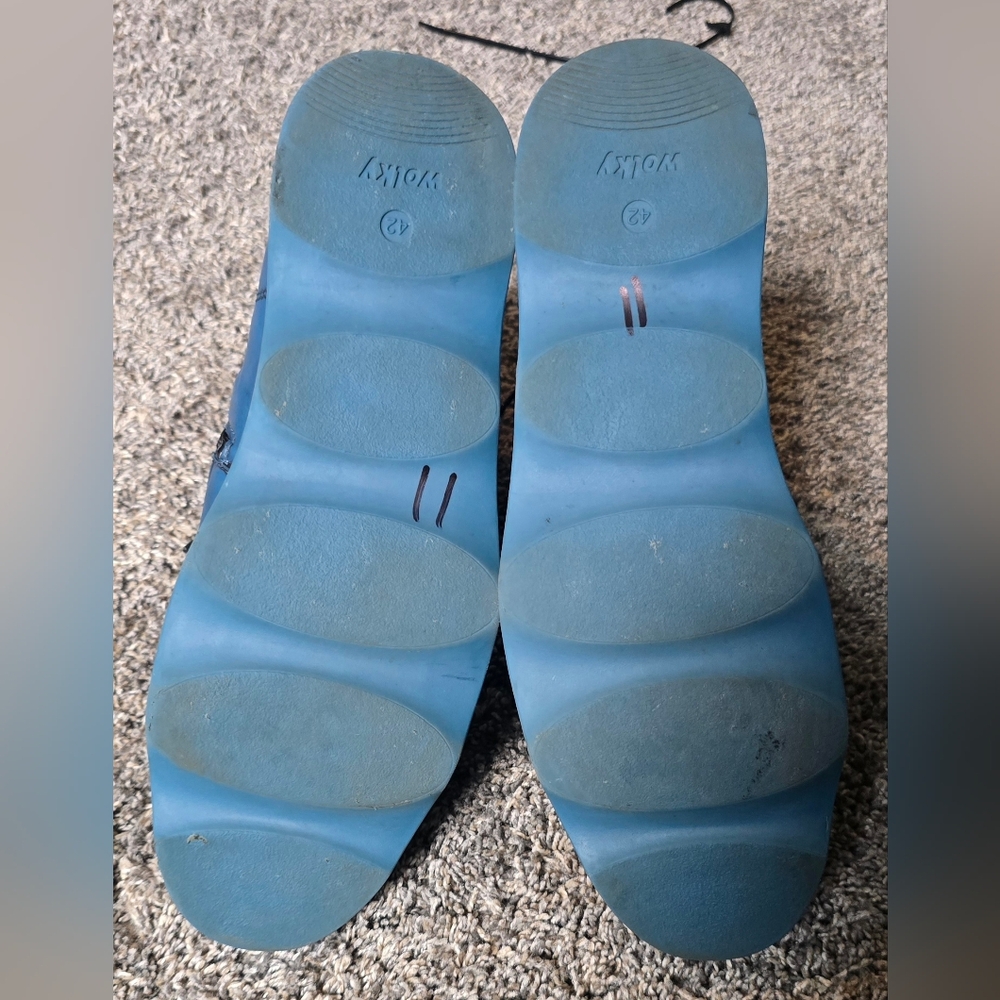 Wolky Akita WR Biker Boots with wavy sole, Womens Size 11  Petrol (Blue) Leather - Picture 9 of 11